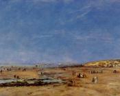 尤金 布丹 : Trouville, Panorama of the Beach